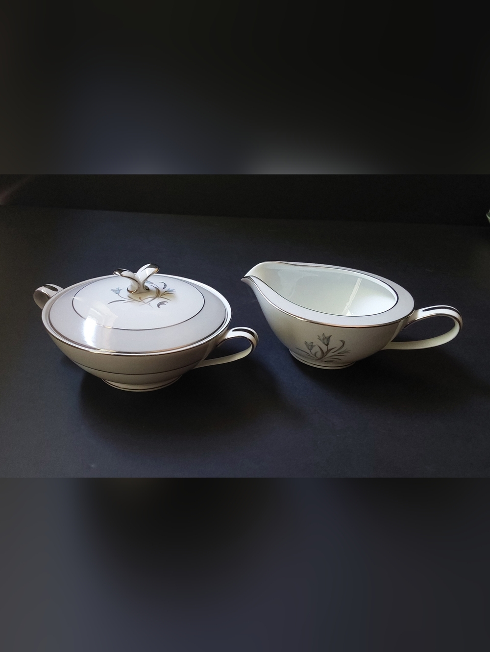 RARE Vintage Noritake 5545 Sugar Bowl/Lid and Creamer